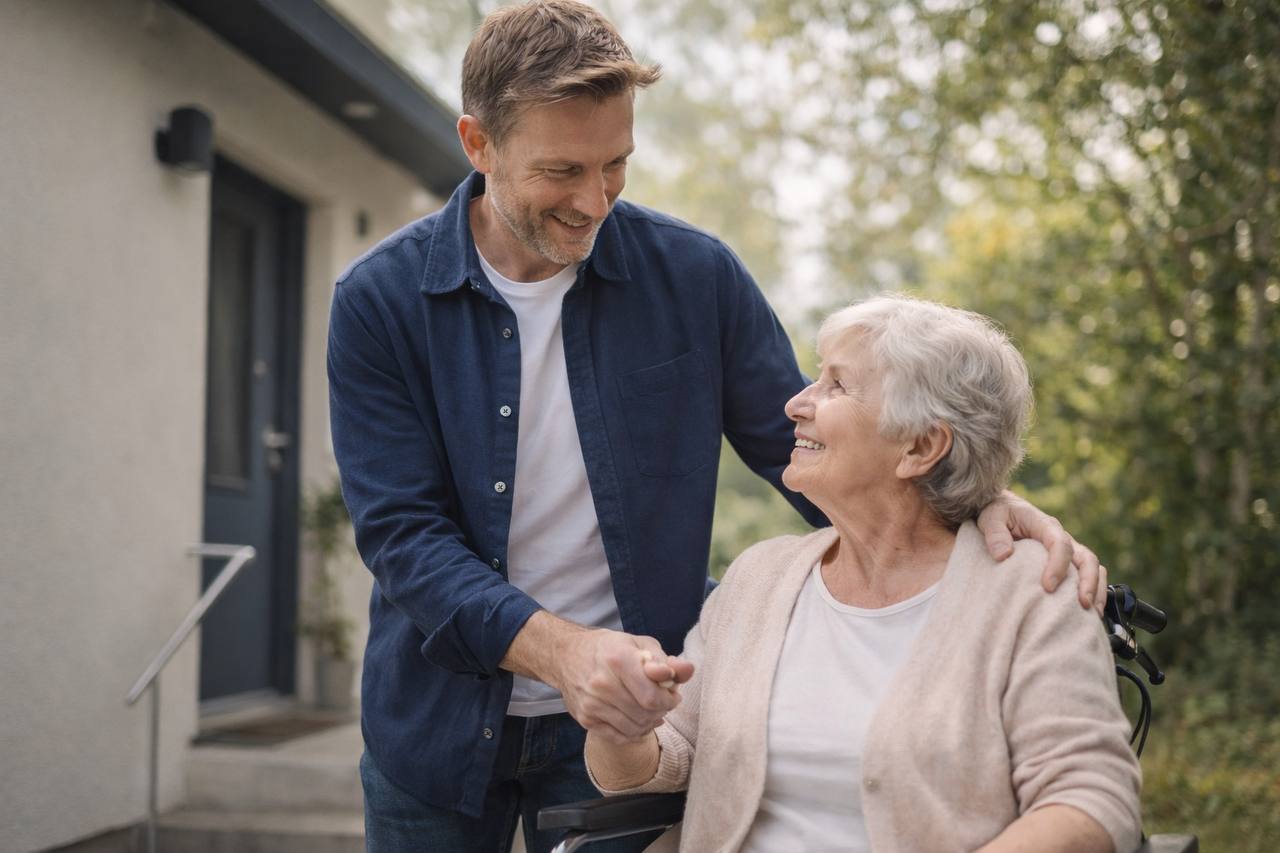 Aide à domicile et accompagnement personne âgée en fauteuil roulant - Relia Mobilité Calvados